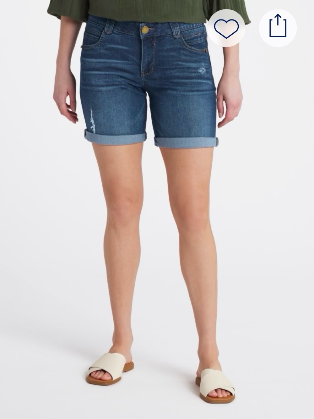 Democracy Illiana Ab Solution Cuffed Distressed Denim Short